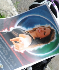 Mega-popstar Serena Baron's only appearance in the play is on these posters for her tenth anniversary tour.